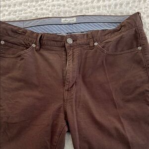 Peter Millar men’s brown cotton stretch chinos size 36